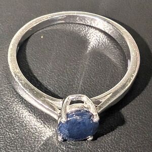 925 Sterling Silver Sapphire Ring larger than a 7